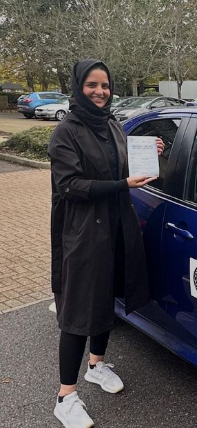 Pass Right Driving School pupil with their driving test pass certificate