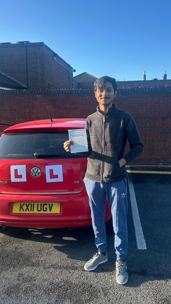 Pass Right Driving School pupil with their driving test pass certificate